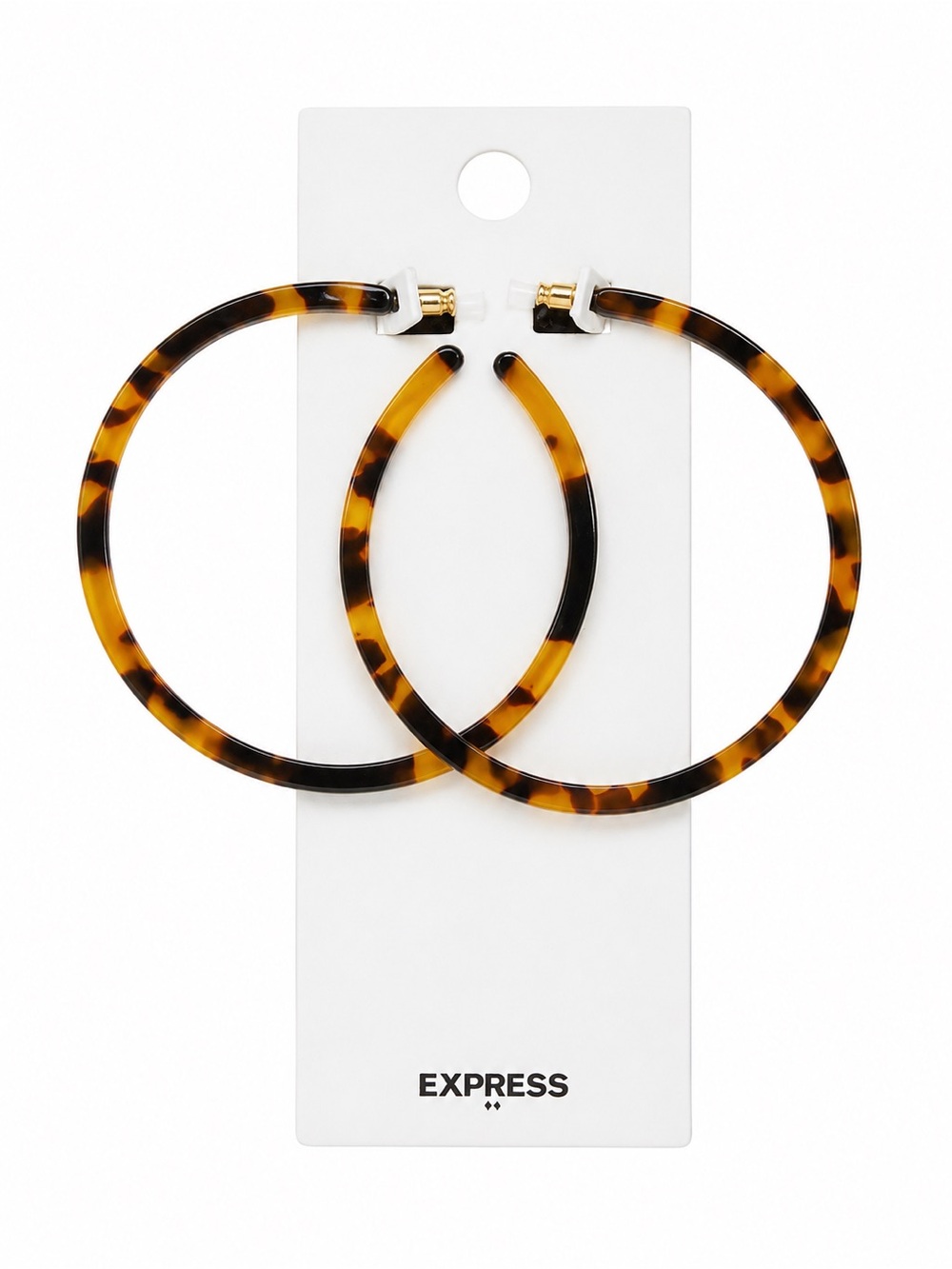 Express Tortoise Hoop Earrings - Amber & Dark Brown NWT